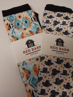 RED BARN KNEE SOCKS: 2 PAIRS......NEW!!